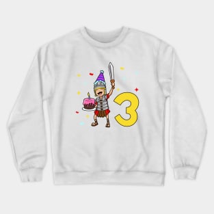 I am 3 with Centurion - kids birthday 3 years old Crewneck Sweatshirt